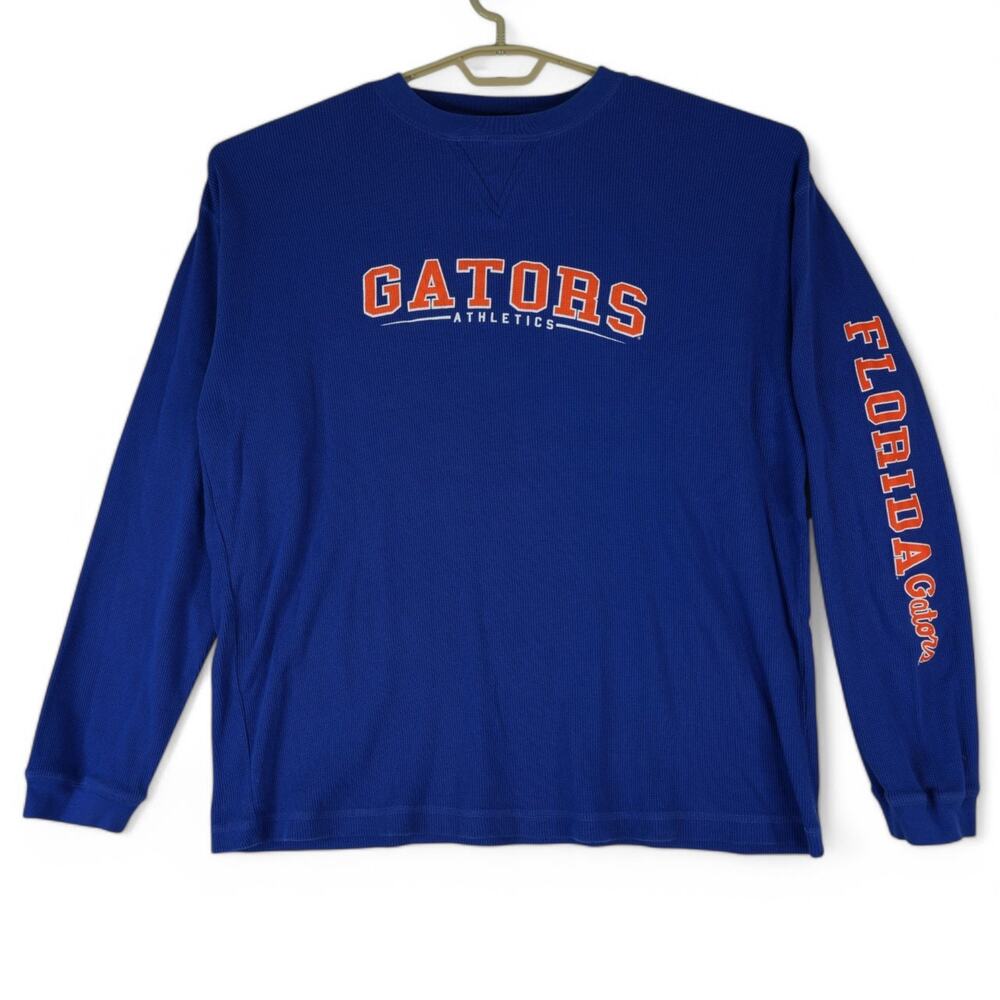 Florida Gators Shirt Mens XXL Thermal Waffle‎ Knit Long Sleeve Shirt Blue TSI